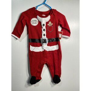 holiday time baby boys santa sleeper size 0-3 months footed long sleeve